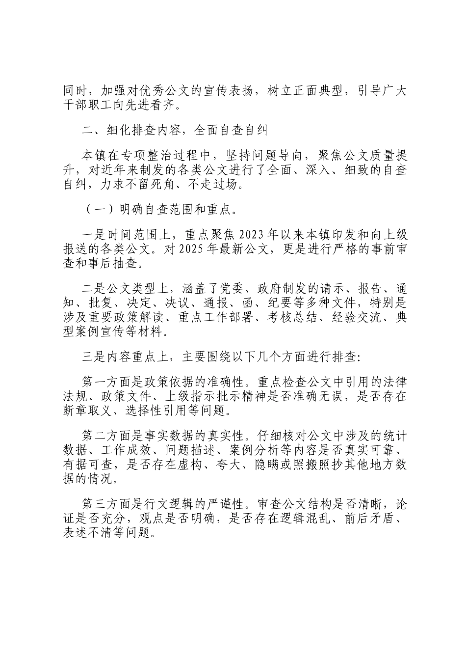 2025年乡镇公文抄袭问题专项整治自查自纠报告_第3页