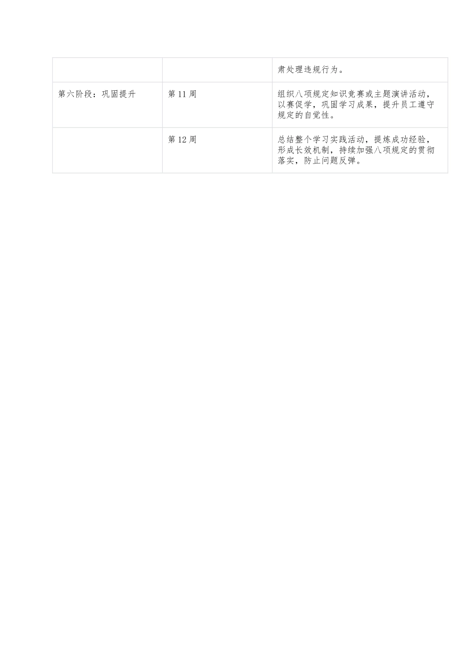 深入贯彻中央八项规定精神学习教育工作计划表3【更多材料关注抖音：资深秘书】_第2页