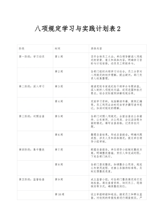 深入贯彻中央八项规定精神学习教育工作计划表3【更多材料关注抖音：资深秘书】