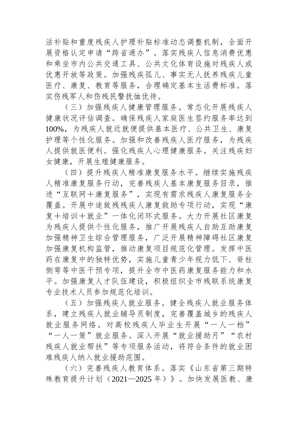 市“十四五”残疾人保障和发展规划执行效果评估报告【更多材料关注抖音：资深秘书】_第2页