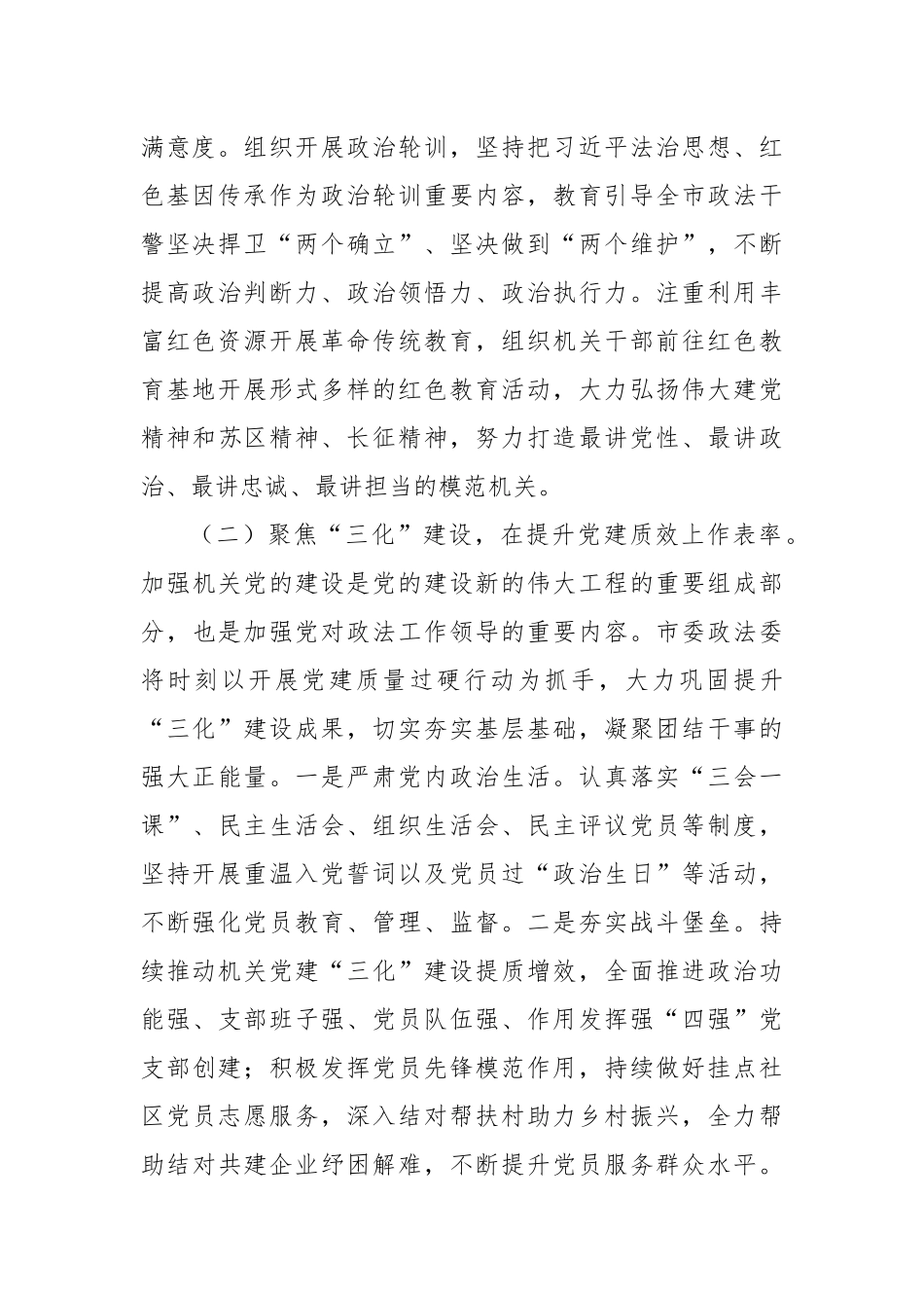 市委政法委2025年上半年党建工作总结（2）【更多材料关注抖音：资深秘书】_第2页