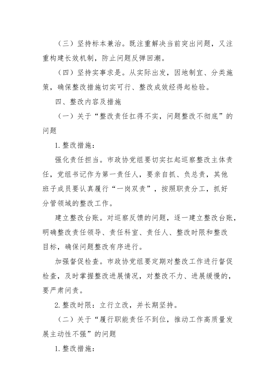 市政协五届市委十二轮巡察反馈问题整改工作方案【更多材料关注抖音：资深秘书】_第2页