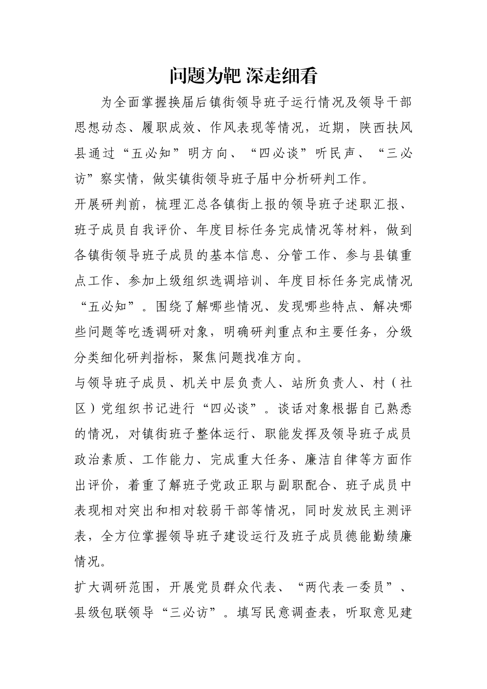 问题为靶 深走细看【更多材料关注抖音：资深秘书】_第1页