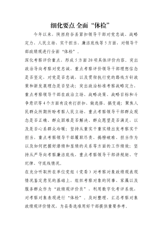 细化要点 全面“体检”【更多材料关注抖音：资深秘书】