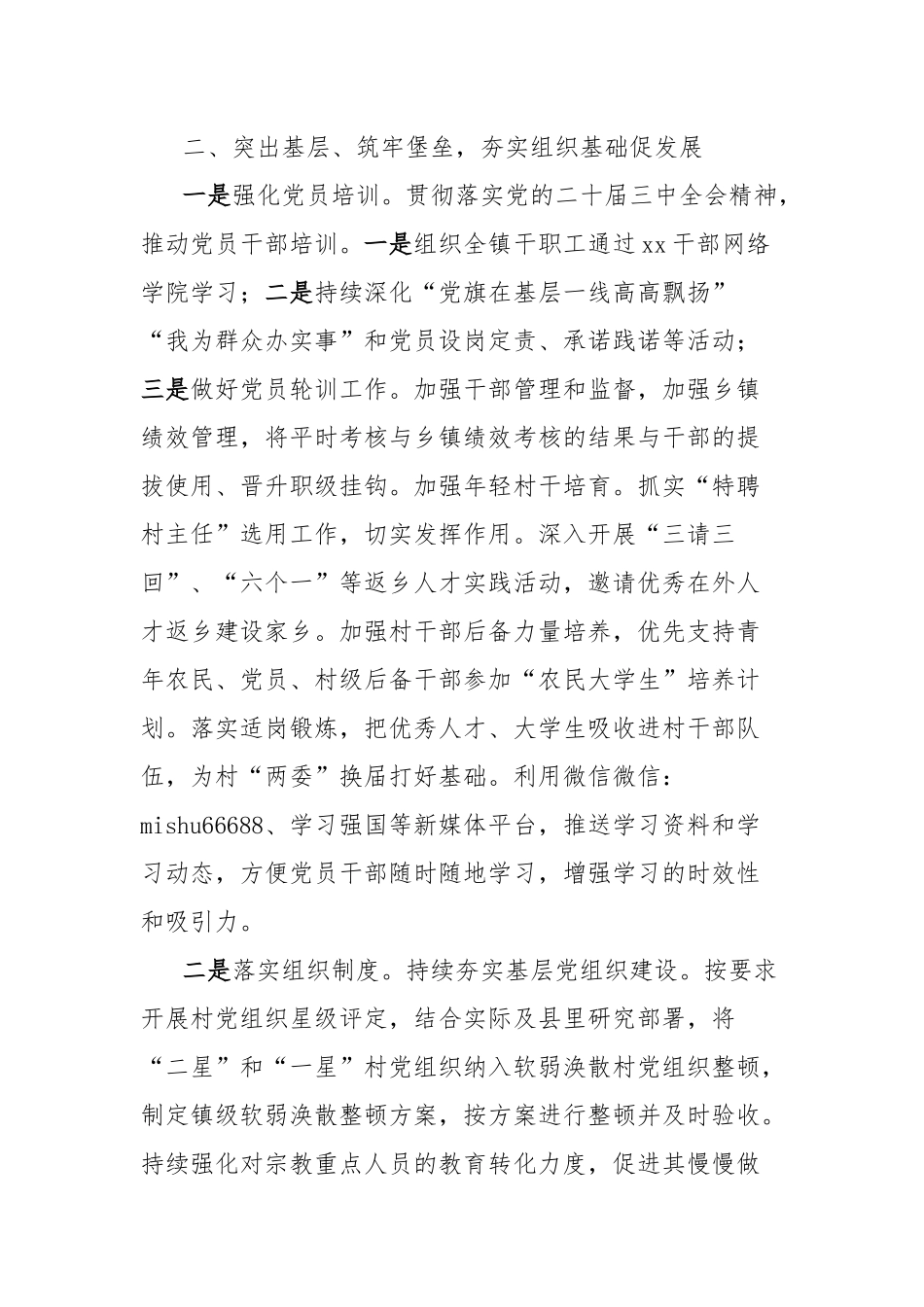 乡镇党建办2025年工作计划【更多材料关注抖音：资深秘书】_第3页