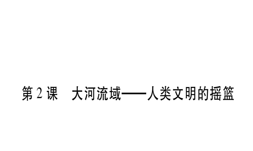 （广西专版）九年级历史上册 第2课 大河流域—人类文明的摇篮习题课件 新人教版-新人教版初中九年级上册历史课件