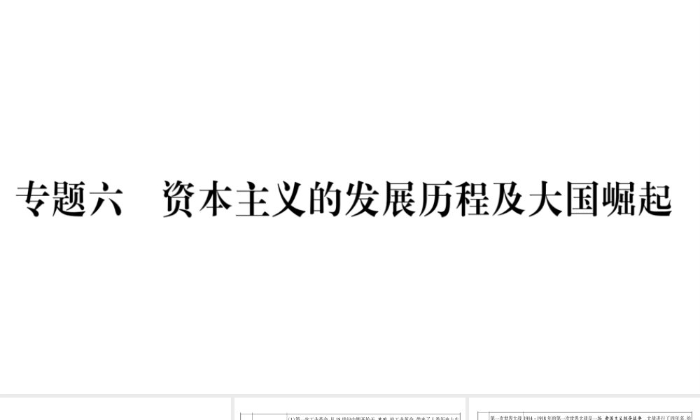 （广西北部湾专版）中考历史总复习 第二篇 知能综合提升 专题6 资本主义的发展历程及大国崛起课件 新人教版-新人教版初中九年级全册历史课件