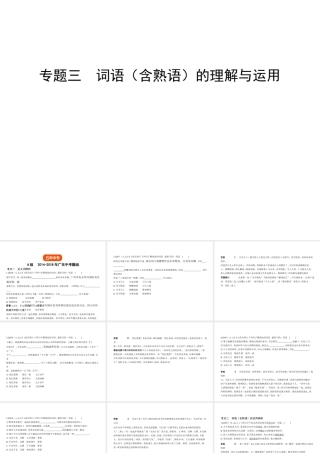 （广东地区）中考语文总复习 第一部分 积累与运用 专题三 词语（含熟语）的理解与运用（试题部分）课件-人教版初中九年级全册语文课件