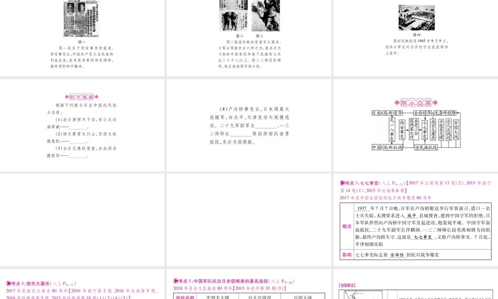 （广西北部湾专版）中考历史总复习 第一篇 考点系统复习 八上 第4单元 中华民族的抗日战争课件 新人教版-新人教版初中九年级全册历史课件