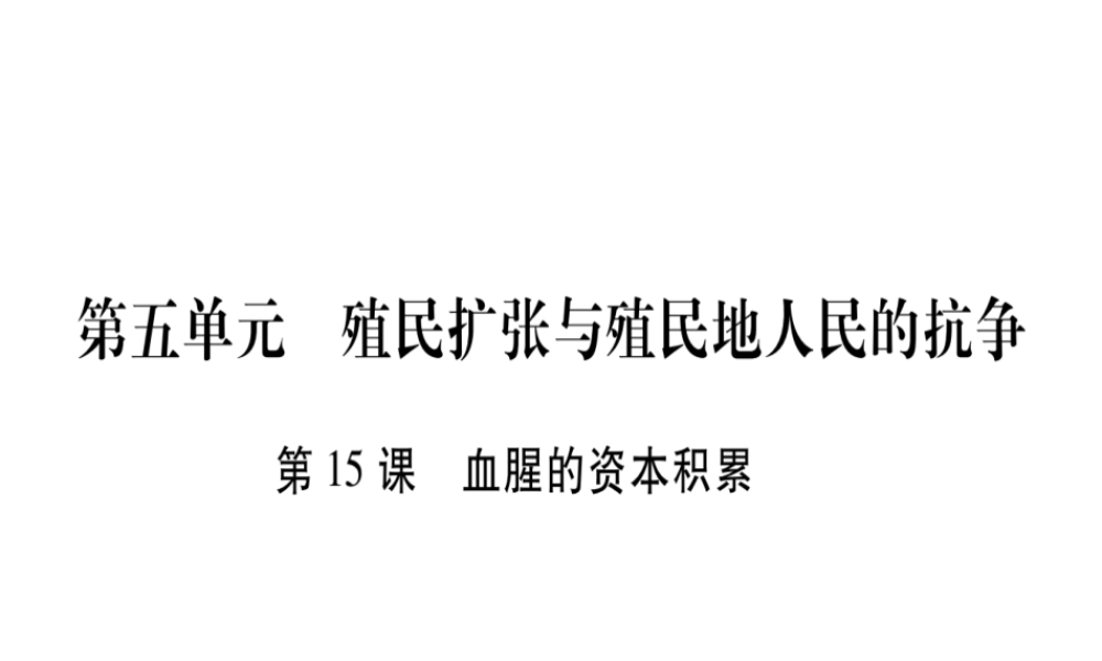 （广西专版）九年级历史上册 第15课 血腥的资本积累习题课件 新人教版-新人教版初中九年级上册历史课件