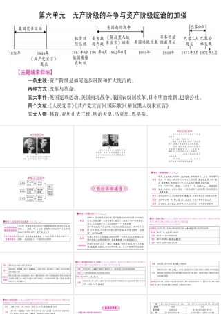 （广西北部湾专版）中考历史总复习 第一篇 考点系统复习 九上 第6单元课件 新人教版-新人教版初中九年级全册历史课件