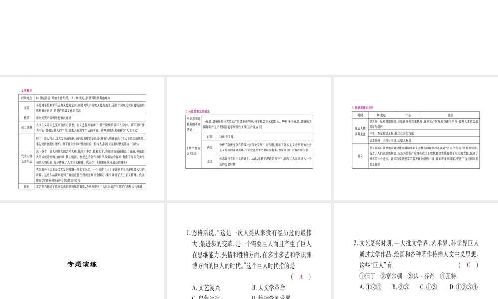 （广西专版）九年级历史上册 专题二 解放思想习题课件 新人教版-新人教版初中九年级上册历史课件