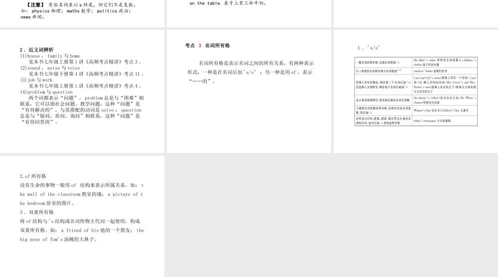 （德州专版）中考英语总复习 第二部分 专项语法 高效突破 专项1 名词课件-人教版初中九年级全册英语课件