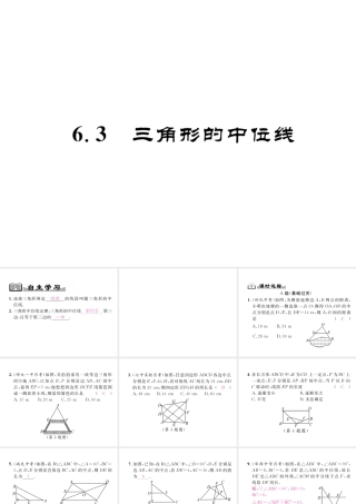 （成都专版）春八年级数学下册 第6章 平行四边形 6.3 三角形的中位线作业课件 （新版）北师大版-（新版）北师大版初中八年级下册数学课件