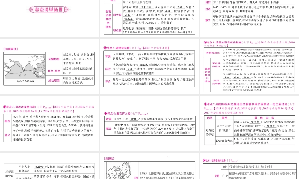 （广西北部湾专版）中考历史总复习 第一篇 考点系统复习 七下 第3单元课件 新人教版-新人教版初中九年级全册历史课件