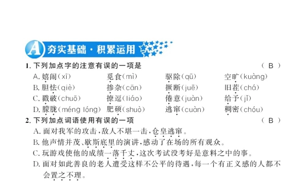 （广西专版）九年级语文上册 第四单元 16孤独之旅习题课件 新人教版-新人教版初中九年级上册语文课件