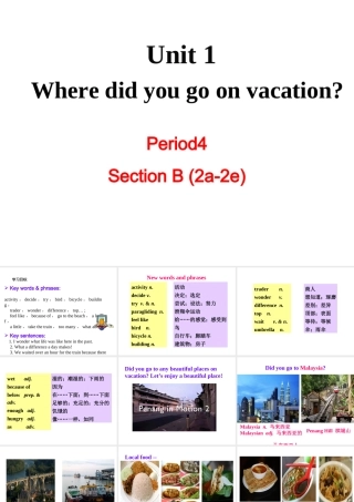 （成都专版）秋八年级英语上册 Unit 1 Where did you go on vacation Section B（2a-2e）教学课件 （新版）人教新目标版-（新版）人教新目标版初中八年级上册英语课件