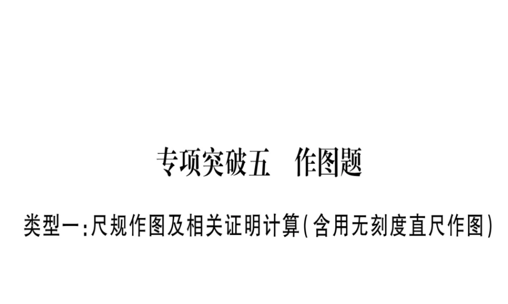（广西北部湾专版）中考数学总复习 第二轮 中档题突破 专项突破5 作图题课件 新人教版-新人教级全册数学课件