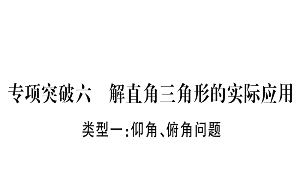 （广西北部湾专版）中考数学总复习 第二轮 中档题突破 专项突破6 解直角三角形的实际应用课件 新人教版-新人教级全册数学课件