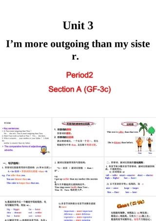 （成都专版）秋八年级英语上册 Unit 3 I’m more outgoing than my sister Section A（Grammar Focus-3c）教学课件 （新版）人教新目标版-（新版）人教新目标版初中八年级上册英语课件