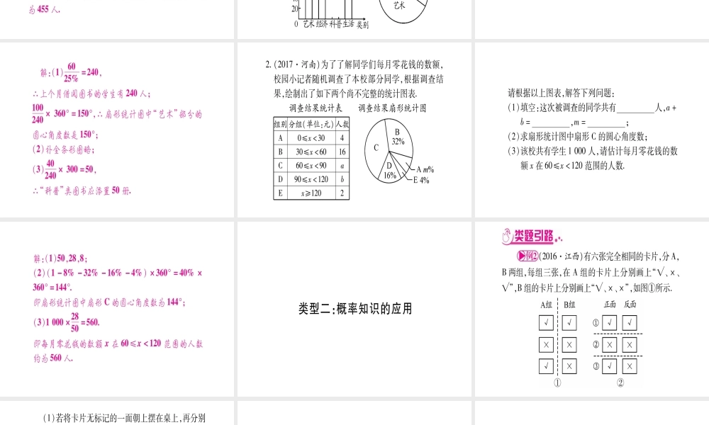 （广西北部湾专版）中考数学总复习 第二轮 中档题突破 专项突破8 统计与概率课件 新人教版-新人教版初中九年级全册数学课件
