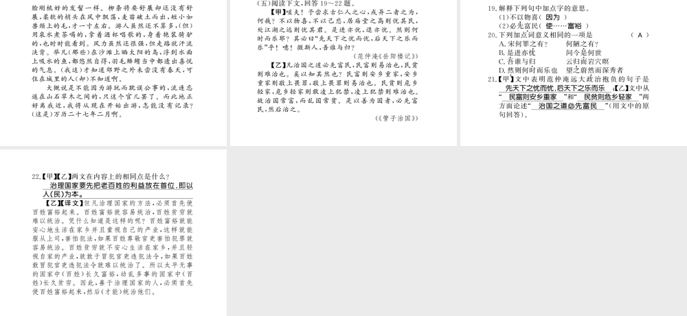 （广西专版）九年级语文上册 专题九习题课件 新人教版)-新人教版初中九年级上册语文课件