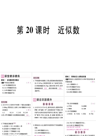 （广东专级数学上册 第一章 有理数 第 近似数课堂精讲课件 （新版）新人教版-（新版）新人教级上册数学课件