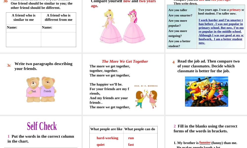 （成都专版）秋八年级英语上册 Unit 3 I’m more outgoing than my sister Section B（3a-Self Check）教学课件 （新版）人教新目标版-（新版）人教新目标版初中八年级上册英语课件