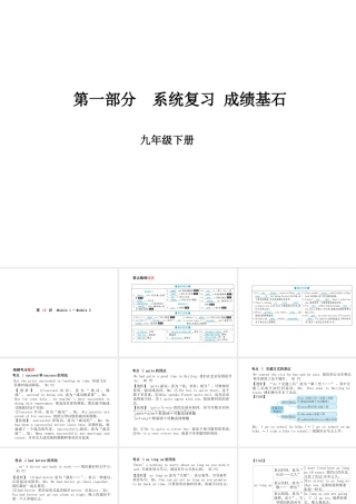 （德州专版）中考英语总复习 第一部分 系统复习 成绩基石 九下 第19讲 Module 1-Module 2课件-人教版初中九年级全册英语课件