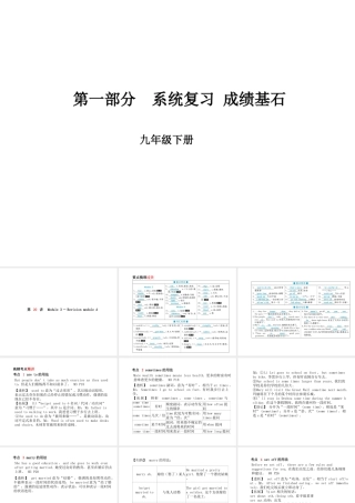 （德州专版）中考英语总复习 第一部分 系统复习 成绩基石 九下 第20讲 Module 3-Revision Module A课件-人教版初中九年级全册英语课件