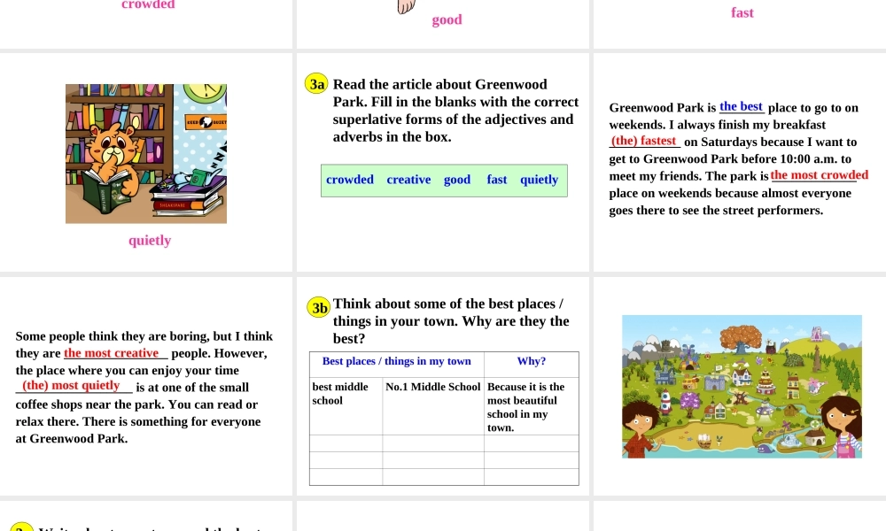（成都专版）秋八年级英语上册 Unit 4 What’s the best movie theater Section B（3a-Self Check）教学课件 （新版）人教新目标版-（新版）人教新目标版初中八年级上册英语课件