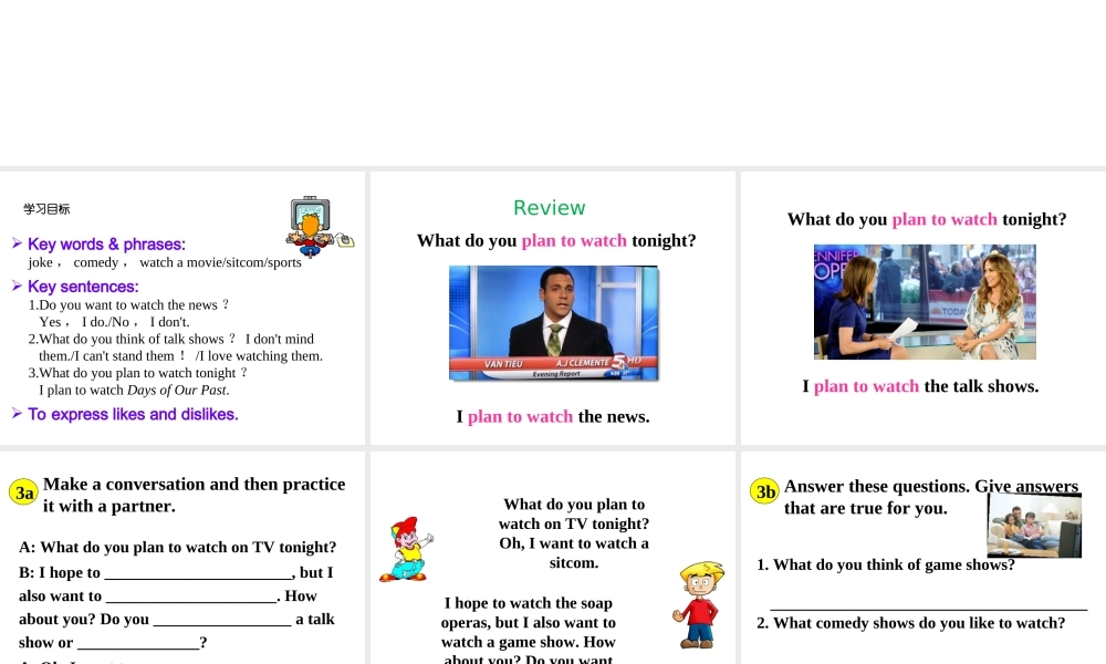 （成都专版）秋八年级英语上册 Unit 5 Do you want to watch a game show Section A（Grammar Focus-3c）教学课件 （新版）人教新目标版-（新版）人教新目标版初中八年级上册英语课件