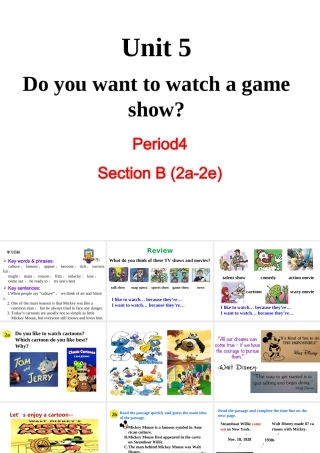 （成都专版）秋八年级英语上册 Unit 5 Do you want to watch a game show Section B（2a-2e）教学课件 （新版）人教新目标版-（新版）人教新目标版初中八年级上册英语课件