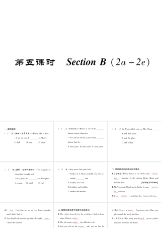 （成都专版）秋八年级英语上册 Unit 5 Do you want to watch a game show Section B（2a-2e）作业课件 （新版）人教新目标版-（新版）人教新目标版初中八年级上册英语课件