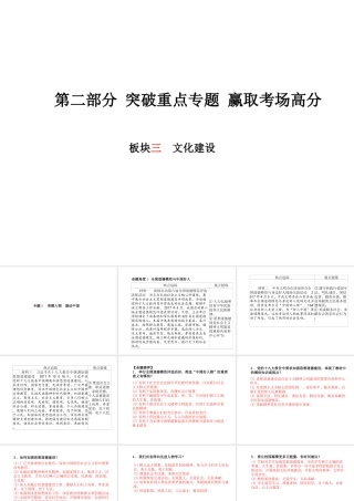 （德州专版）中考政治 第二部分 突破重点专题 赢取考场高分 板块三 文化建设课件-人教版初中九年级全册政治课件