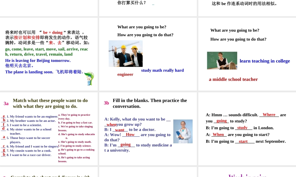 （成都专版）秋八年级英语上册 Unit 6 I’m going to study computer science Section A（Grammar Focus-3c）教学课件 （新版）人教新目标版-（新版）人教新目标版初中八年级上册英语课件