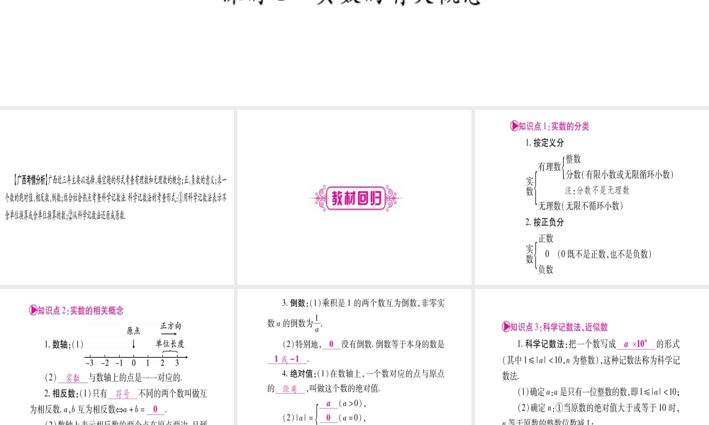 （广西北部湾专版）中考数学总复习 第一轮 考点系统复习 第1章 数与式 第1节 实数 课时1 实数的有关概念课件 新人教版-新人教级全册数学课件