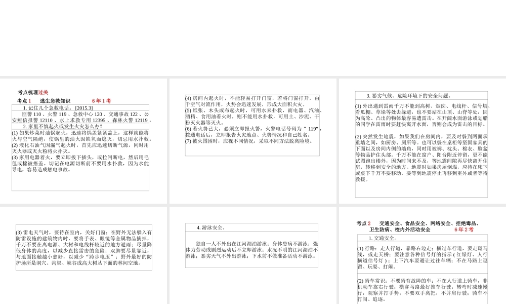 （德州专版）中考政治 第一部分 系统复习 成绩基石 安全常识课件-人教版初中九年级全册政治课件