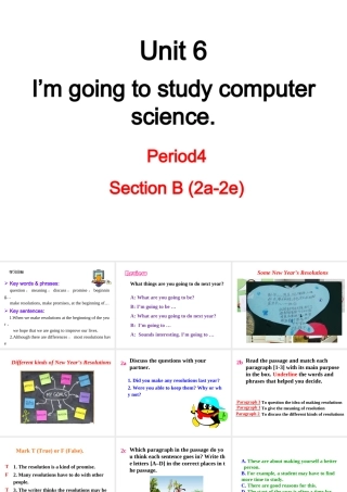 （成都专版）秋八年级英语上册 Unit 6 I’m going to study computer science Section B（2a-2e）教学课件 （新版）人教新目标版-（新版）人教新目标版初中八年级上册英语课件