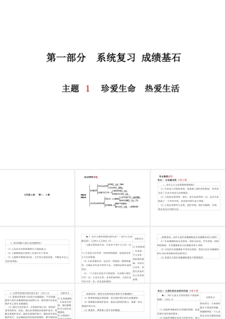 （德州专版）中考政治 第一部分 系统复习 成绩基石 主题1 珍爱生命 热爱生活课件-人教版初中九年级全册政治课件