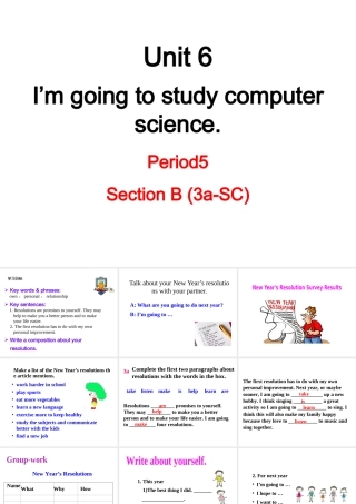 （成都专版）秋八年级英语上册 Unit 6 I’m going to study computer science Section B（3a-Self Check）教学课件 （新版）人教新目标版-（新版）人教新目标版初中八年级上册英语课件