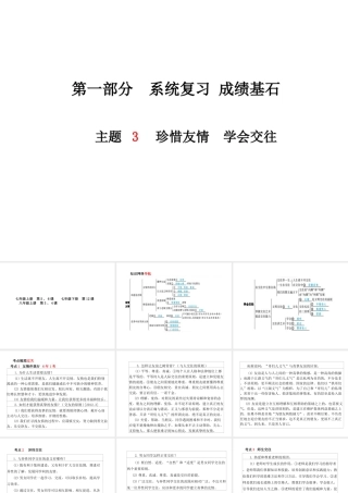 （德州专版）中考政治 第一部分 系统复习 成绩基石 主题3 珍惜友情 学会交往课件-人教版初中九年级全册政治课件