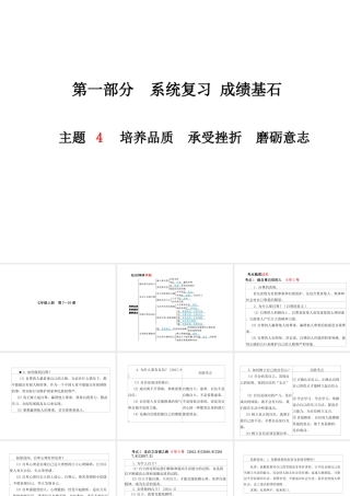 （德州专版）中考政治 第一部分 系统复习 成绩基石 主题4 培养品质 承受挫折 磨砺意志课件-人教版初中九年级全册政治课件
