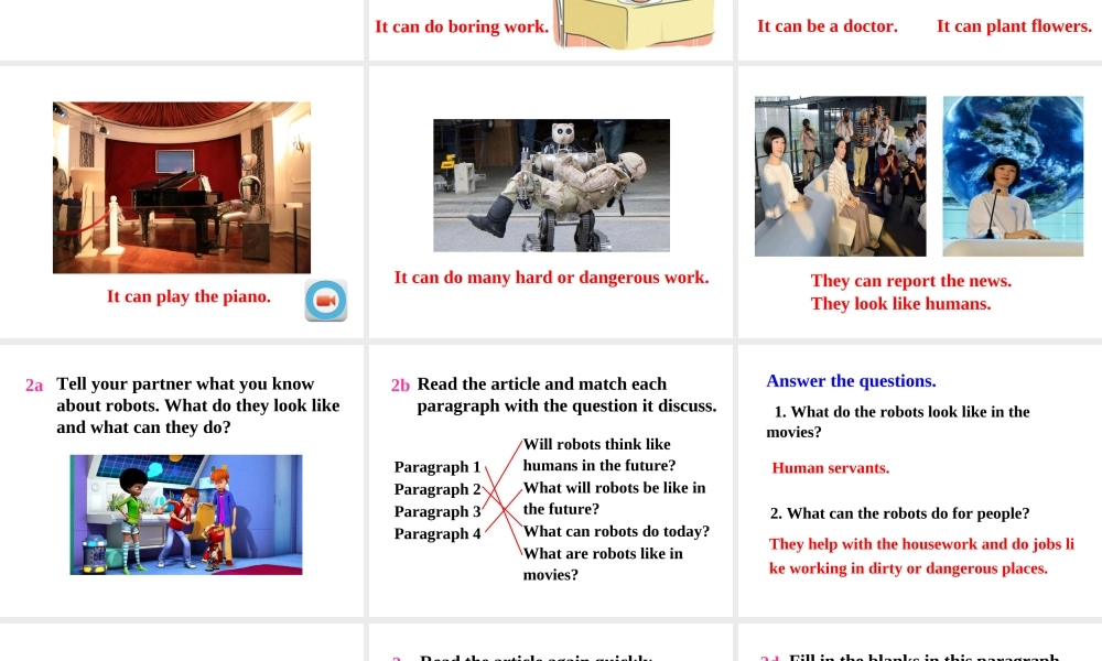 （成都专版）秋八年级英语上册 Unit 7 Will people have robots Section B（2a-2e）教学课件 （新版）人教新目标版-（新版）人教新目标版初中八年级上册英语课件