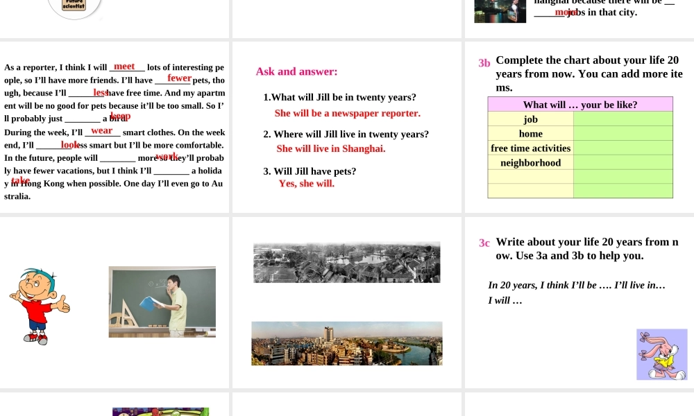 （成都专版）秋八年级英语上册 Unit 7 Will people have robots Section B（3a-Self Check）教学课件 （新版）人教新目标版-（新版）人教新目标版初中八年级上册英语课件