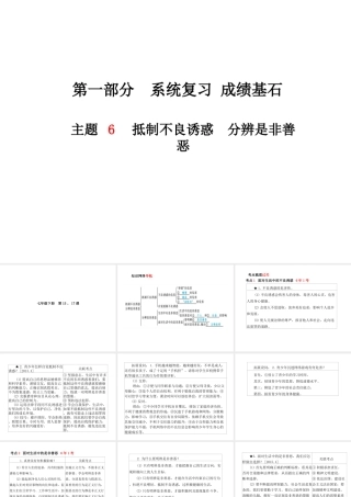（德州专版）中考政治 第一部分 系统复习 成绩基石 主题6 抵制不良诱惑 分辨是非善恶课件-人教版初中九年级全册政治课件