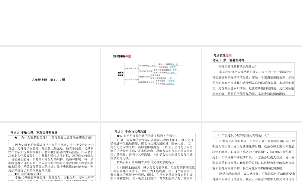 （德州专版）中考政治 第一部分 系统复习 成绩基石 主题8 爱家庭 爱国家课件-人教版初中九年级全册政治课件