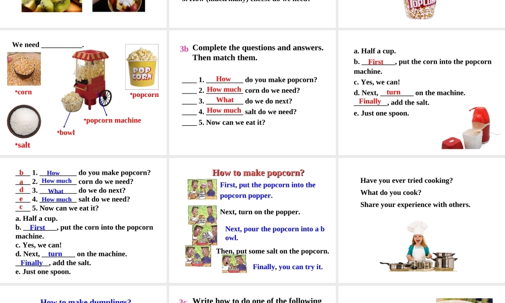 （成都专版）秋八年级英语上册 Unit 8 How do you make a banana milk shake Section A（Grammar Focus-3c）教学课件 （新版）人教新目标版-（新版）人教新目标版初中八年级上册英语课件