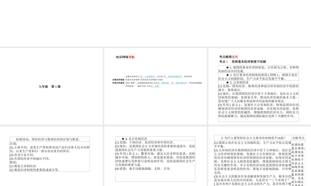 （德州专版）中考政治 第一部分 系统复习 成绩基石 主题15 完善经济制度，实现共同富裕课件-人教版初中九年级全册政治课件