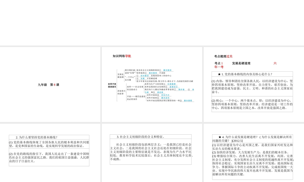 （德州专版）中考政治 第一部分 系统复习 成绩基石 主题17 改革开放 富国强民课件-人教版初中九年级全册政治课件